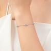 MODIAN Pure 925 Silver Luxury Turquoise Blue Eyes Clear Cubic Zircon Crystal Link Chain Bracelet For Women Fine Jewelry
