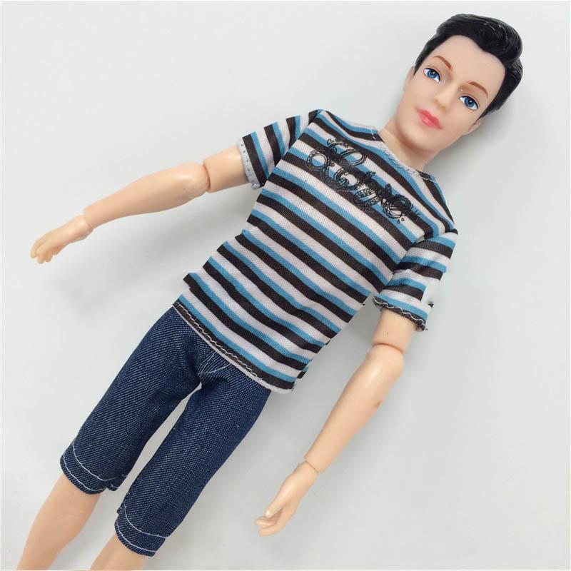 3SetsTops Hemd Kurze Jeans Hosen Kleidung Für Ken Puppe Outfits Kleidung Für Barbies Freund Ken Puppen Puppenhaus Zubehör Kinder Spielzeug