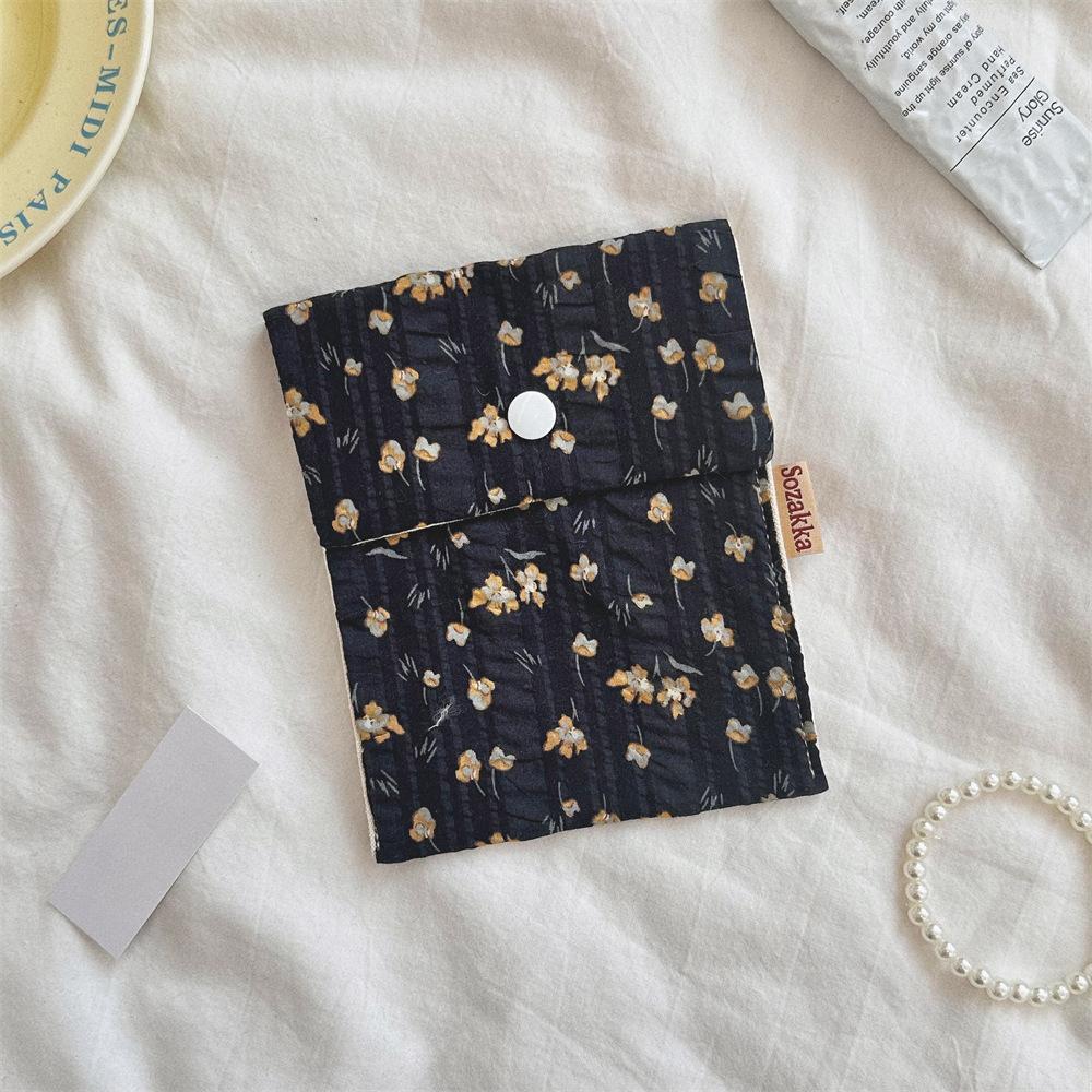 Damenbinden Aufbewahrungstaschen Koreanisch Niedlich Blume Große Kapazität Mädchen Cartoon Menstruation Tampon Organizer Tasche Mini Tasche