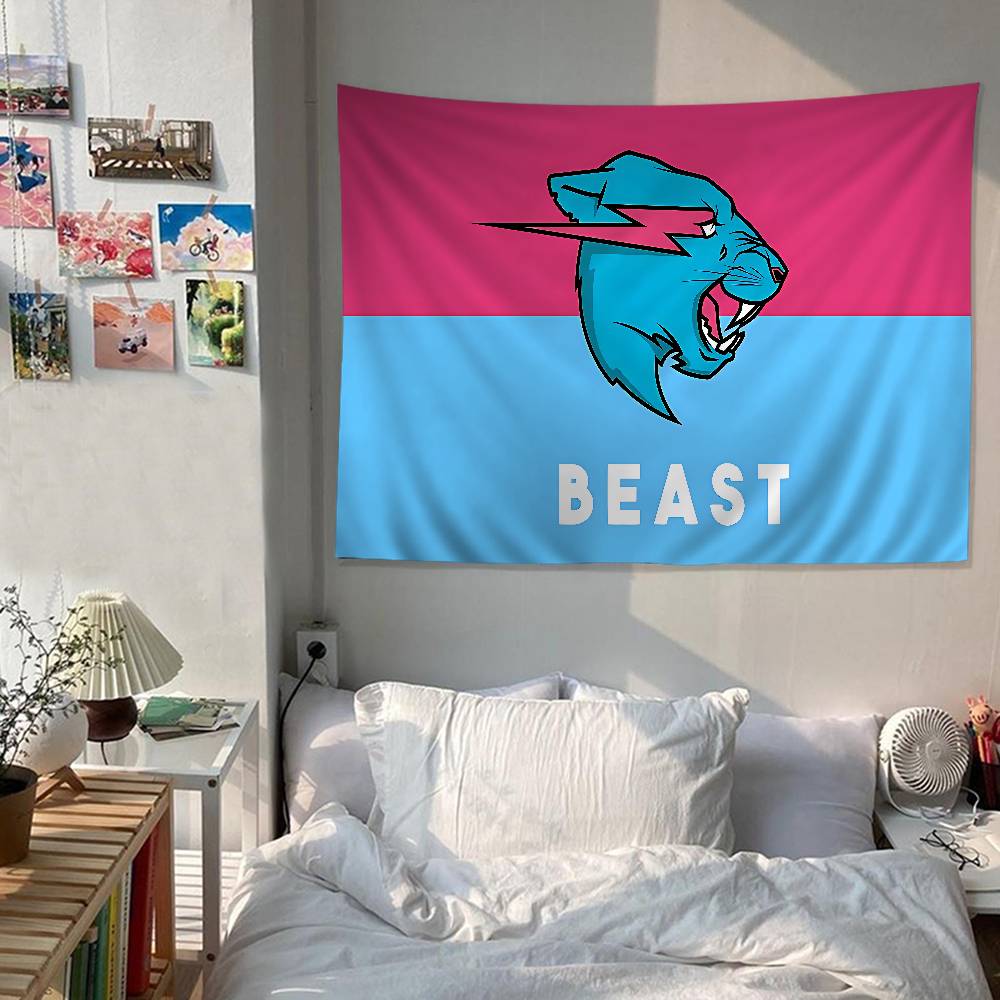 Игровой блогер MrBeast Подвесная богемная гобеленовая ткань Богемные настенные гобелены Мандала Дешевая настенная подвеска в стиле хиппи 74x94cm(29x37in)