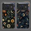 Aesthetic Sunflowers and Moon Pattern Tempered Glass Phone Case for OPPO Reno 13F 12 11 10 Pro Plus Find X8 X5 X3 Lite 5G Cover