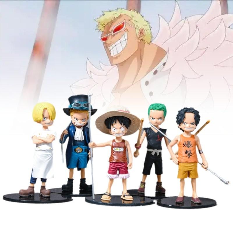 One Piece 5pcs Role Pvc Toy Model Desktop Decoration Children Christmas Gift