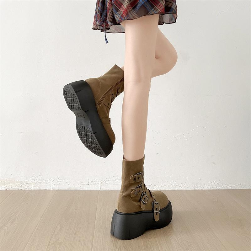 Popular retro British style thick-soled Martin boots women's 2025 new summer versatile skirt soft-soled short boots