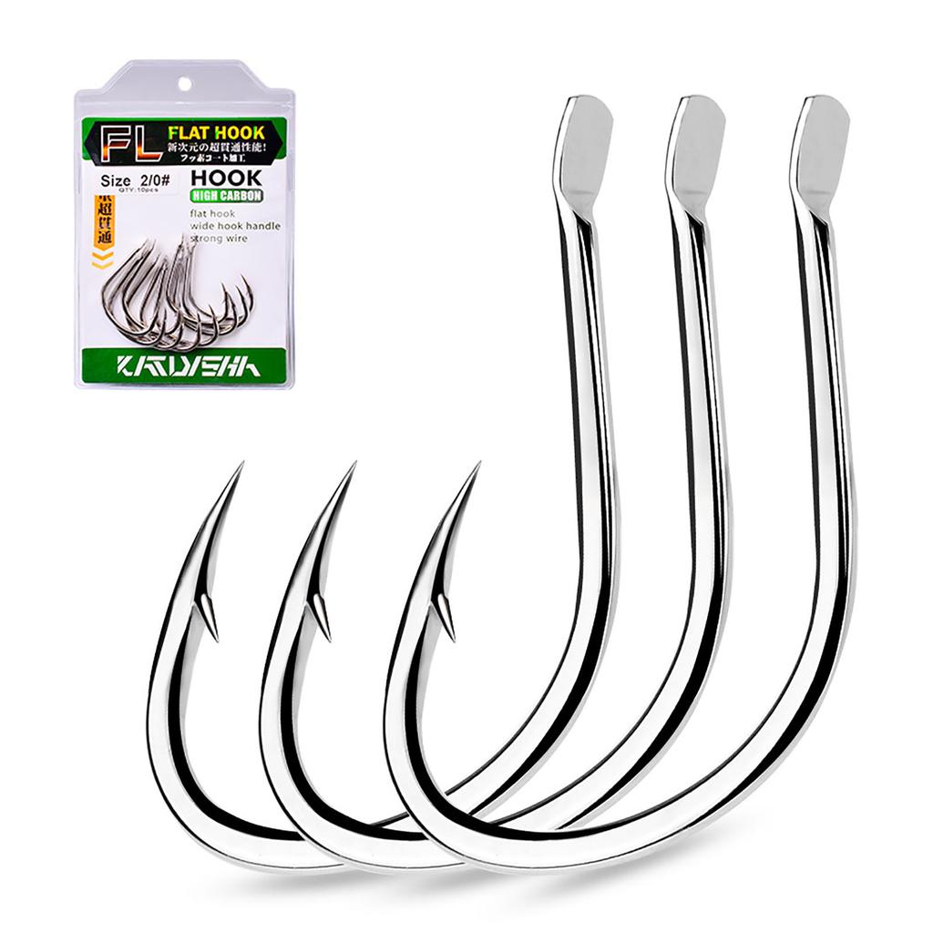 10pcs Lure Sea Fishing Hooks Thickened Anti-corrosion High Carbon Steel Fishhooks With Barbs Fishing Tackle