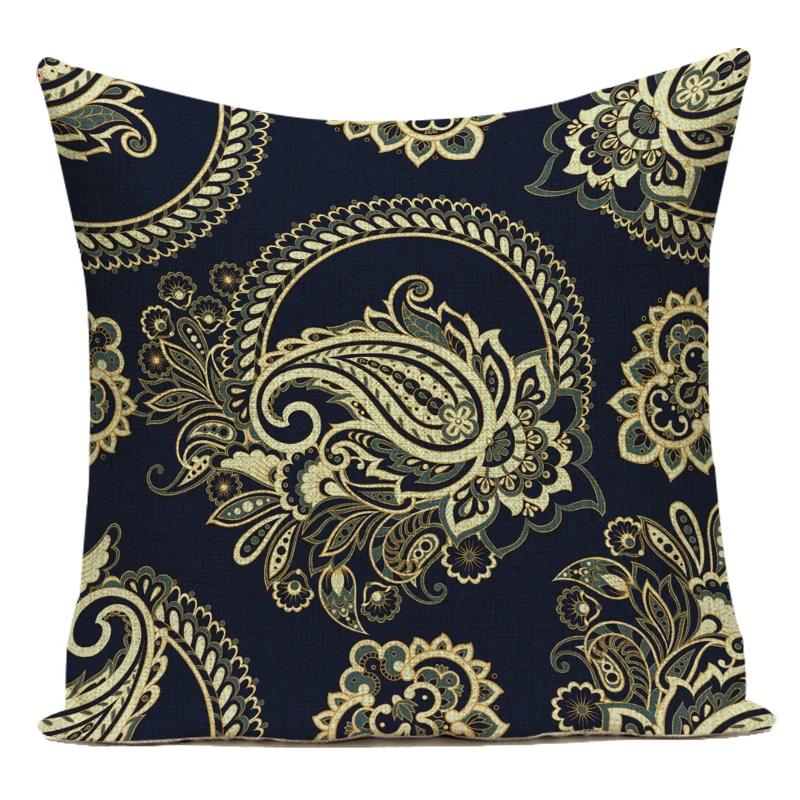 Polyester Boho Geometric Mandala Flowers Decorative Pillows Sofa Home Bedroom Cushion Cover Pillowcase
