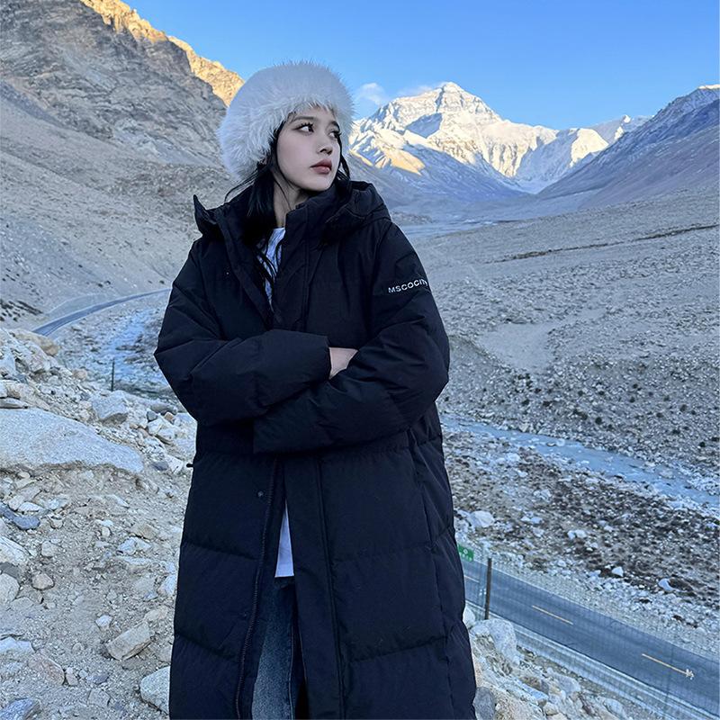 Thickened long down cotton-padded clothes, women's over-knee bread clothes, cotton-padded clothes, winter loose year new cotton-padded jackets, tide