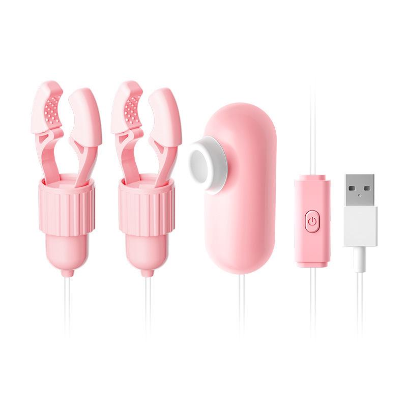 Comele Pink Jade Rabbit Vibrating Nipple & Tongue Licking Orgasm Device