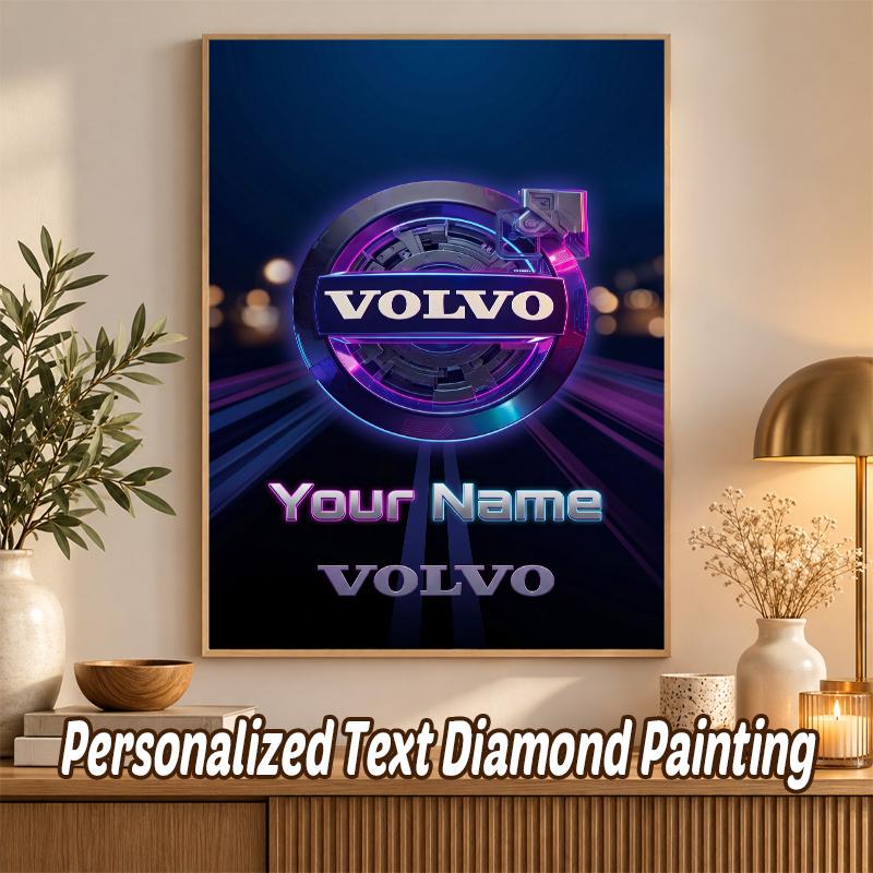 Volvo Trucks Custom Name Text 5D Diamond Painting Kit DIY Full Drill Diamond Art Decoration