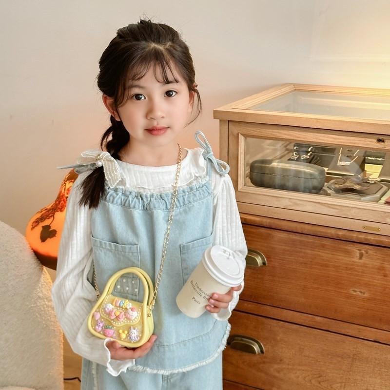 Lightweight Silicone Kids Handbag Cute Cartoon Style With Chain Detail