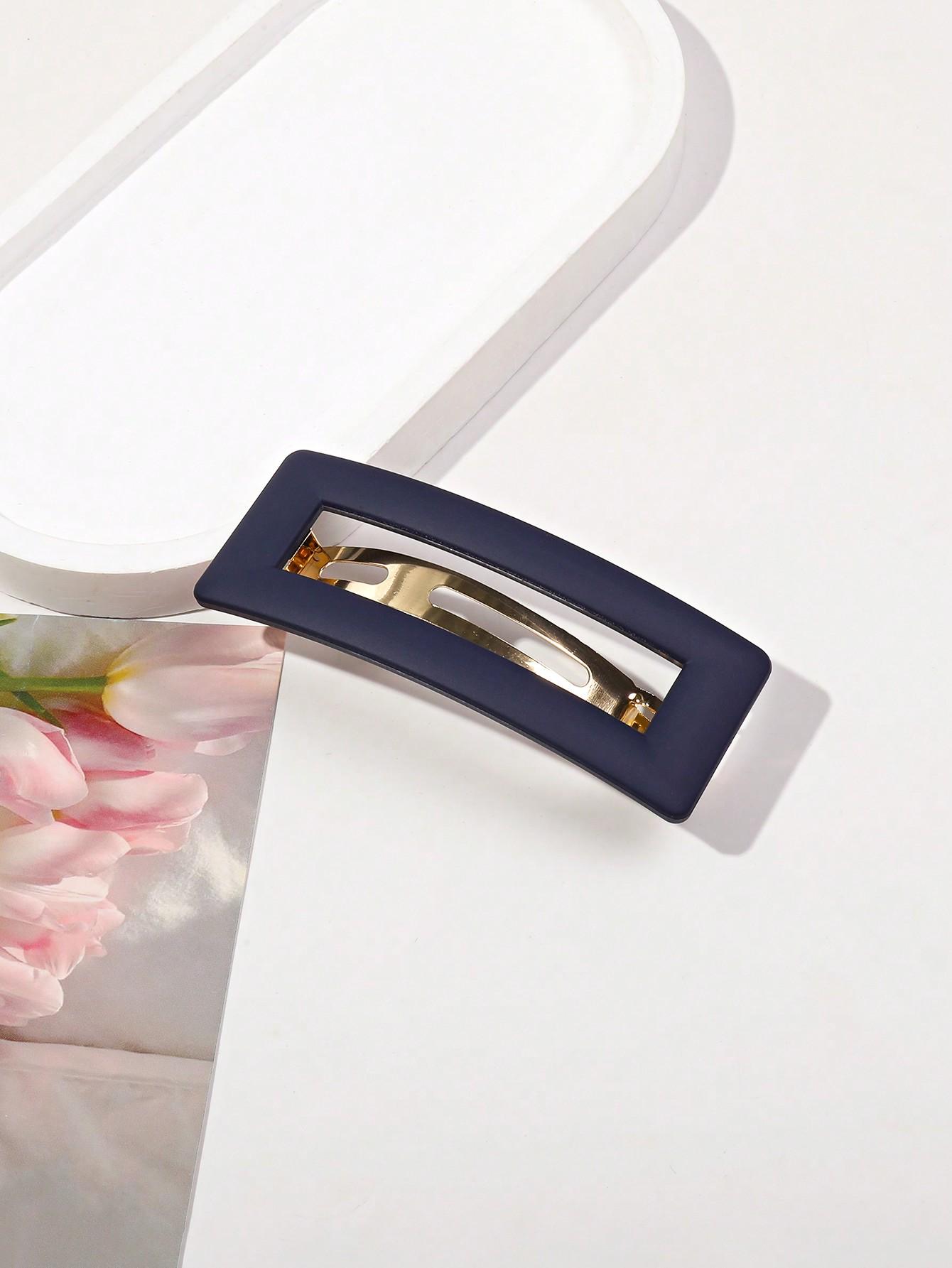 

1 шт., французская квадратная матовая выдолбленная пружинная заколка, одна заколка для волос для женщин с густыми тонкими волосами, зажим с сильной фиксацией