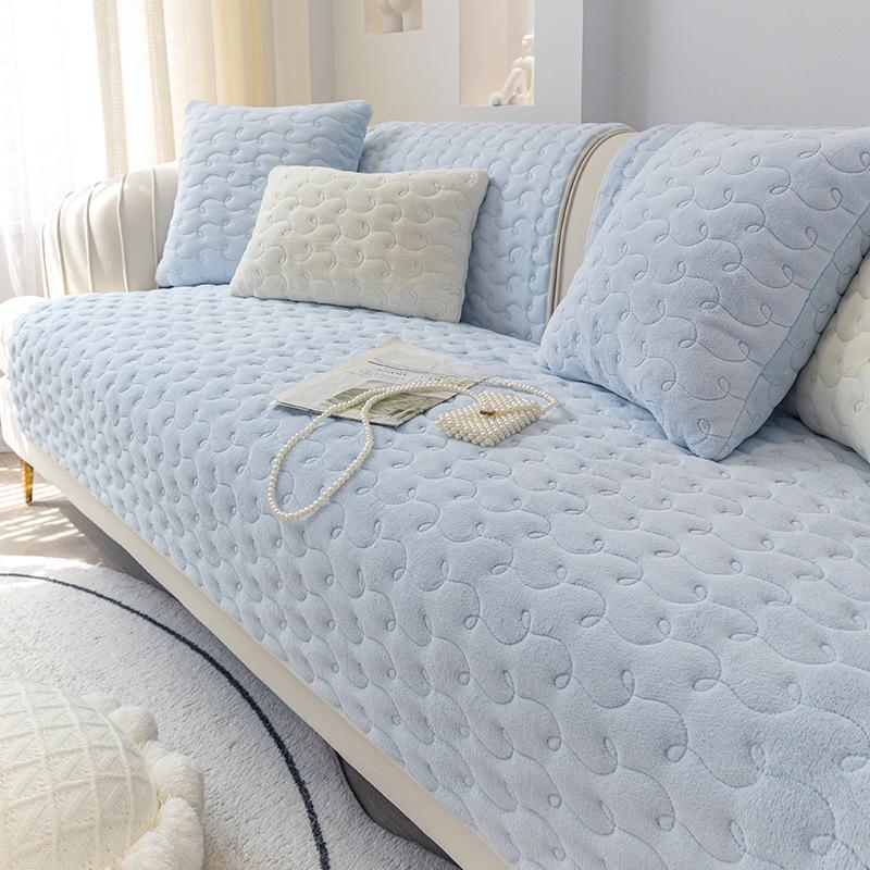 Plush Sofa Cushion Winter Thickened Fresh Milk Fiber High-End Cushion Simple Modern Non-Slip Sofa Cover Towel