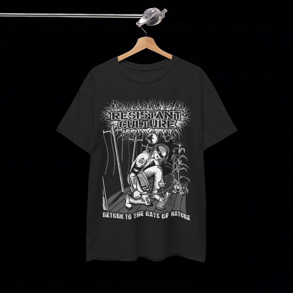 

Resistant Culture Sacred Fire T Shirt Crust Punk Grindcore Mince Grunge Y2K Band Unisex T-Shirt XXXXL