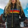 Women's Casual Winter Coat National Aviator Warm Woman Pullover Cotton Clothes Sports Couples Rainbow Printed Coats