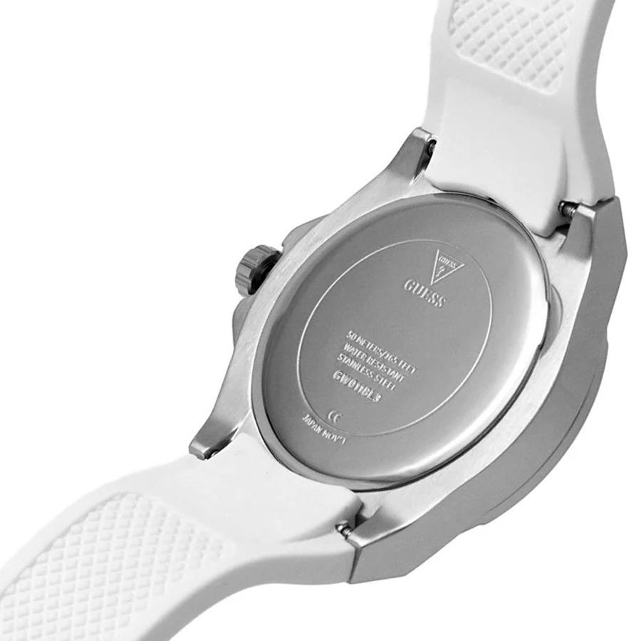 Guess Orologio da Donna al Quarzo Bianco a Tre Lancette con Cinturino in Silicone - GW0118L3