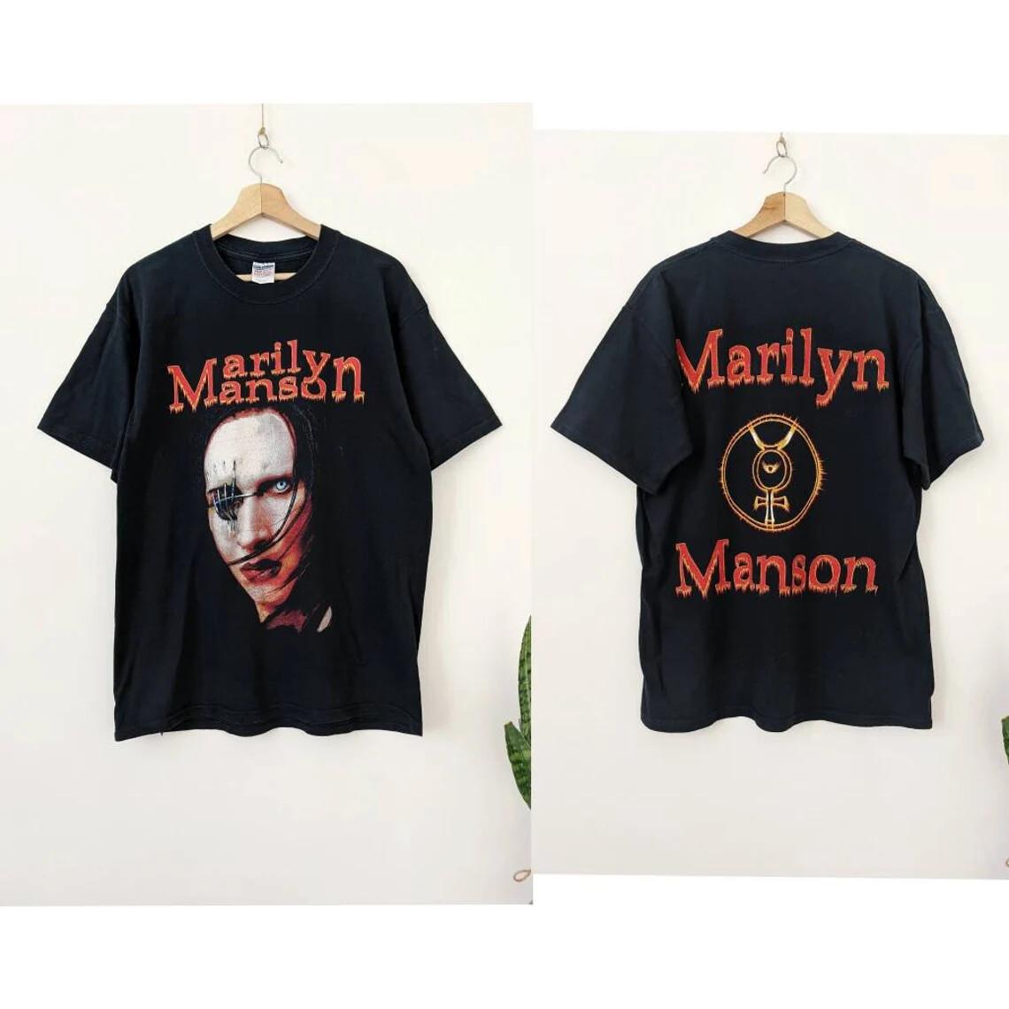 Vintage Marilyn Manson Merch T-Shirt 90s Double Side XL