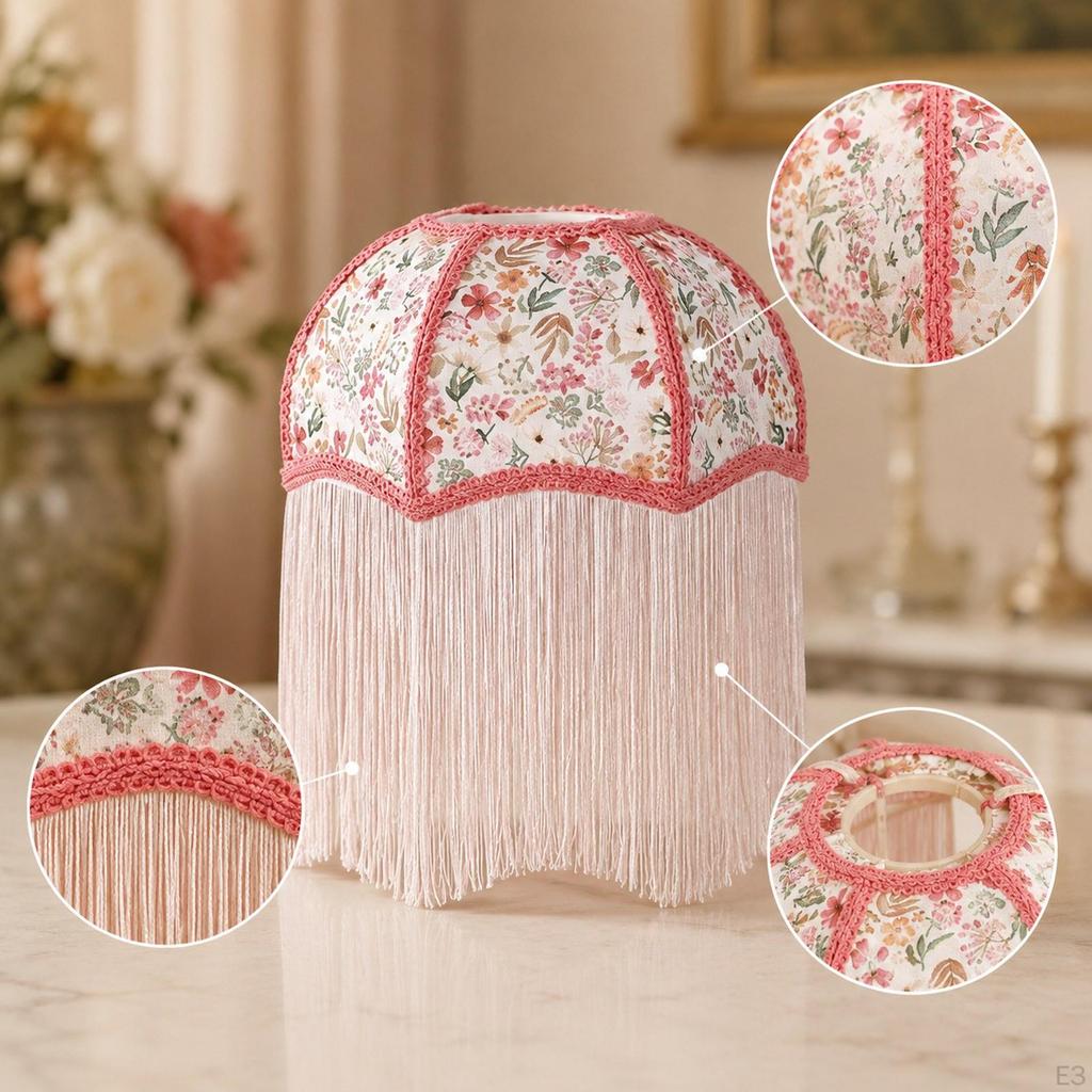 Lamp Shade with Tassels Floor Cover Replacement Decorative E27 Home Decoration Light for
