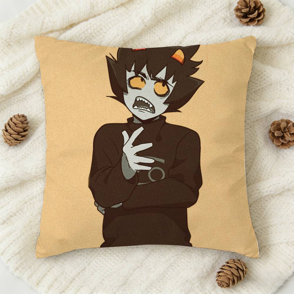 HHomestuck TTrolls Karkat Doublesided Printed Square Decorative Cushion Cover for Sofa Living Room Home Decor