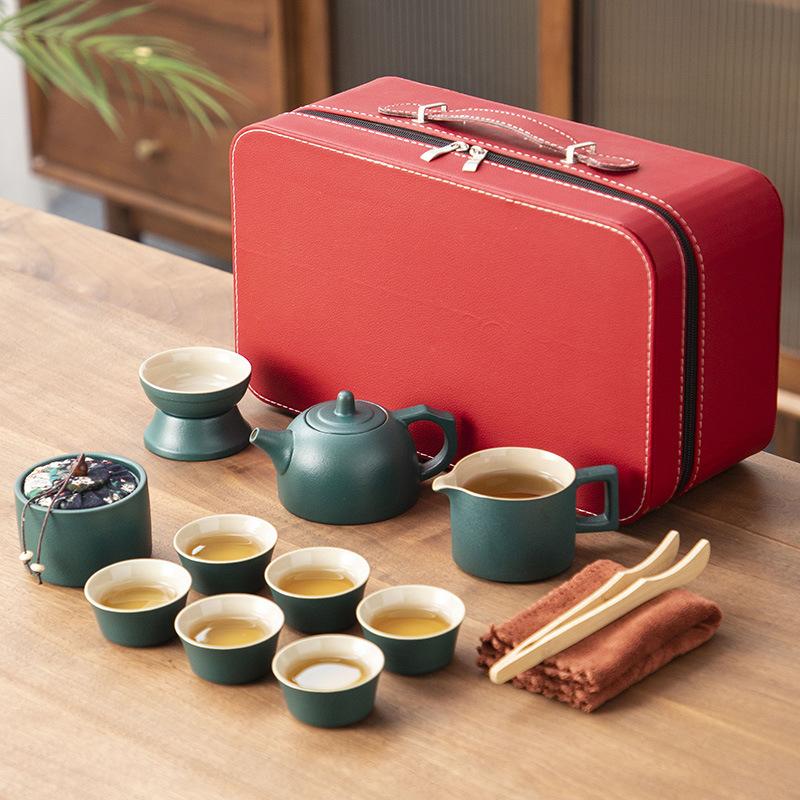 Ceramic Outdoor Camping Portable Travel Tea Set Business Company Events Wedding Gifts
