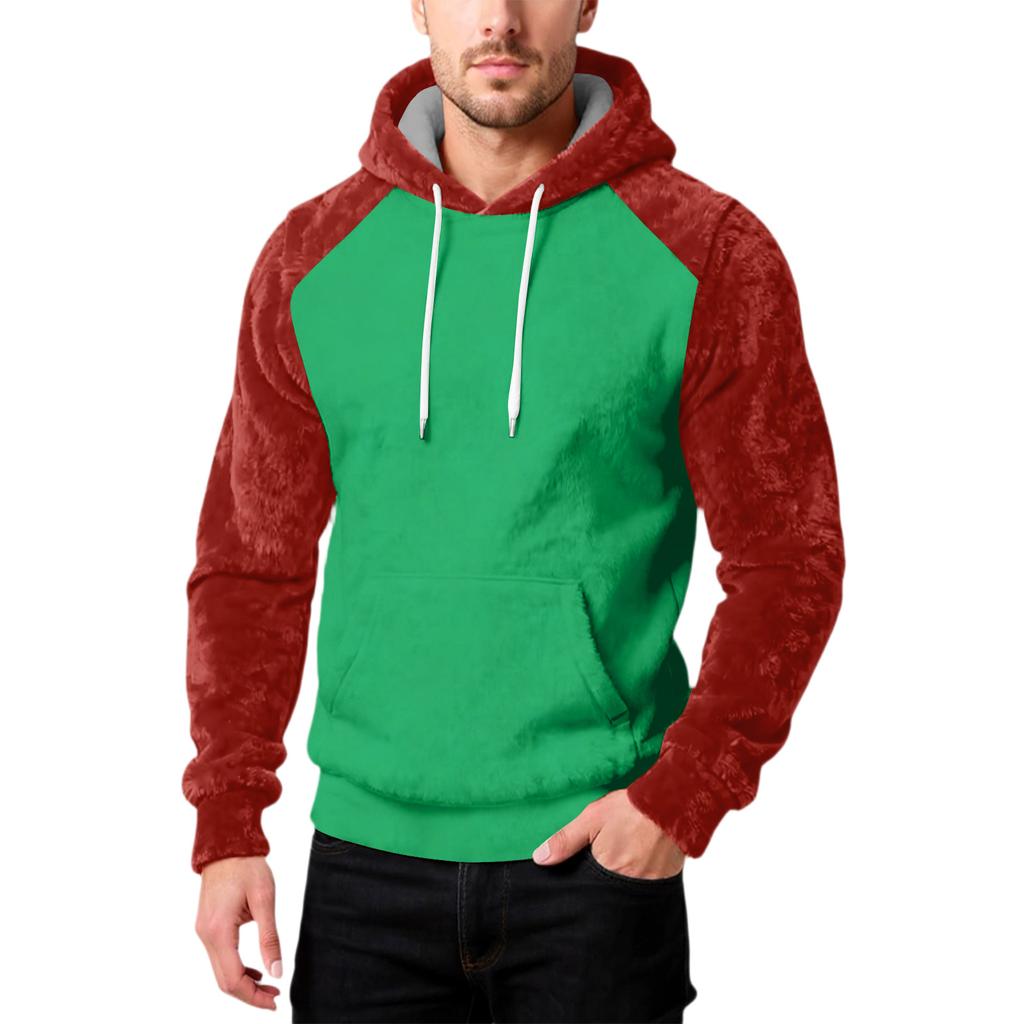 Herrenmode Freizeit Kapuzenpullover Kapuze Plüsch Lange Ärmel