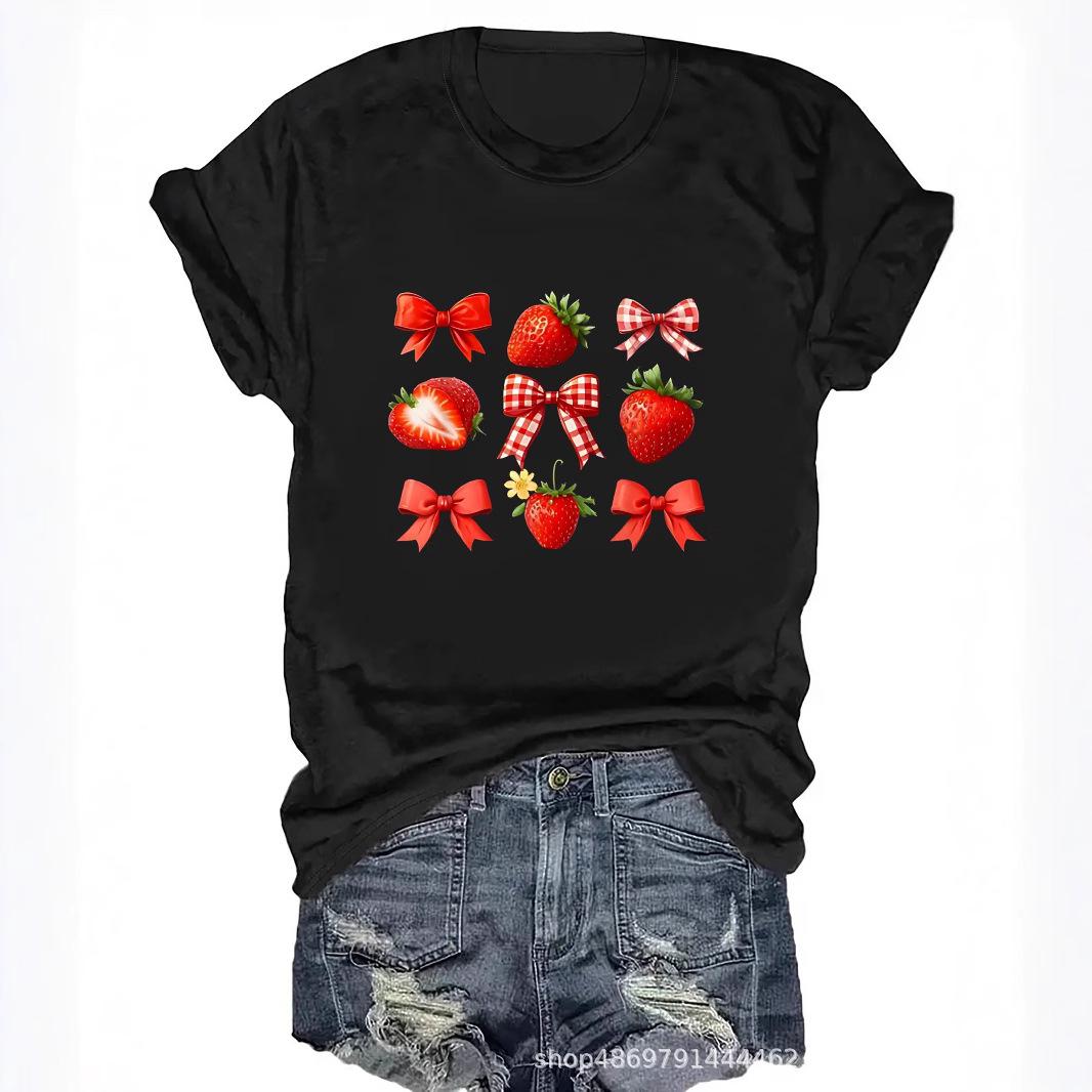 

Women s Fashion Round Neck T-shirt - Cross-Border Trade S