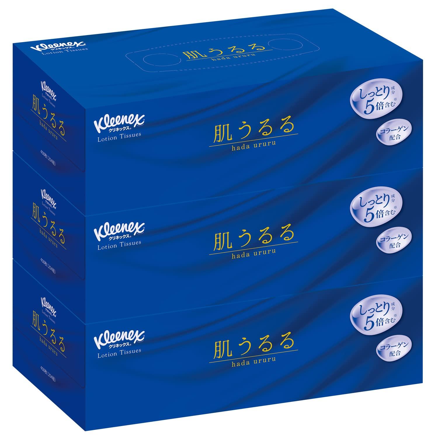 Kleenex Moisturizing 408 sheets 3 boxes Tissues, (204 pairs),