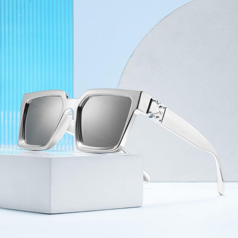 

Неполяризованные солнцезащитные очки в большой квадратной оправе, цветные солнцезащитные очки для мужчин и женщин, модные женские очки