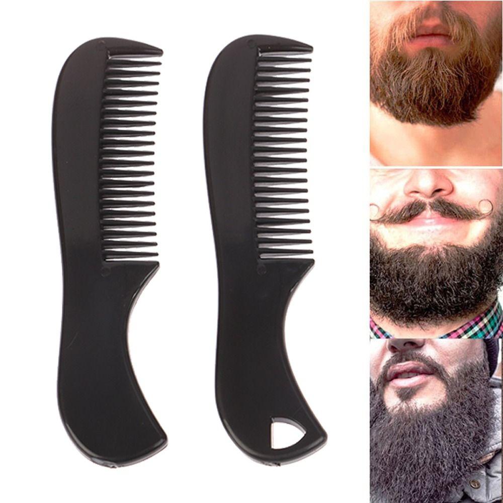 Professional Men Plastic Pocket Combs Anti-slip Black Moustache Combs Mini Beard Comb Barber