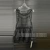 Elegant Lace Mesh Dress - Women's French See-through Vest Short Skirt Design