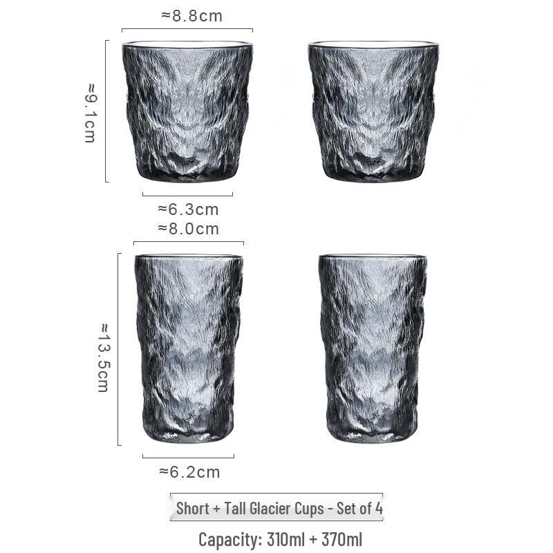 ZISIZ Glacier Pattern Handmade Glassware Set