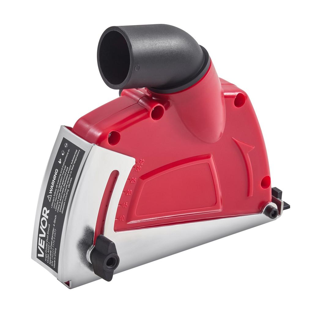 VEVOR Cutting Dust Shroud for Angle Grinders, Universal 4-5 in Angle Grinder Dust Shroud with 6 Clamping Washers, Adjustable Cutting Depth