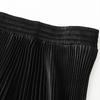 Elegant Pleated Midi Skirt with Elastic Waist for Spring and Autumn - Women 0663