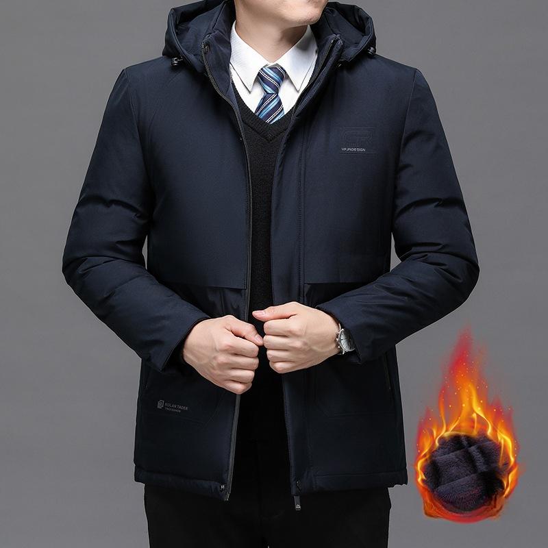 Men's Clothing Hooded Casual Fashion Long Thicken Outwear Parkas Jackets Winter Windbreaker Coats Parkas
