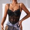 Sleeveless Lace Camisole Slim Fit Crop Tops Spicy Girl Style Lace Corset  Travel
