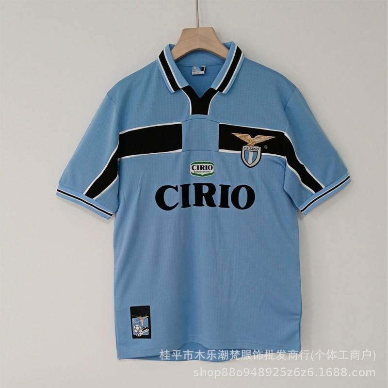 1998-1999 Retro Lazio Home Away Soccer Jersey 13 Nesta 23 Veron Short Sleeve Football Shirt