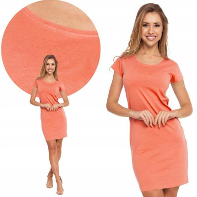 Women's Cotton Tube Dress Coral Above Knee Women's MORAJ S Coral