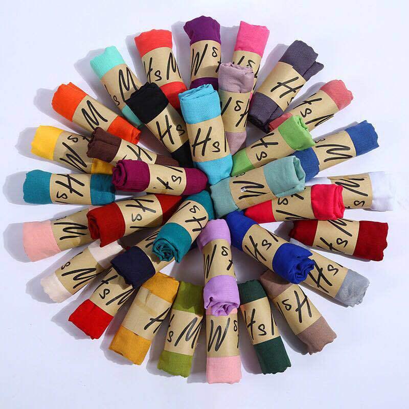 High-End Damen Baumwolle Leinen Seide Schal - Einfarbig, Winter Halswärmer, Monochromes Geschenk