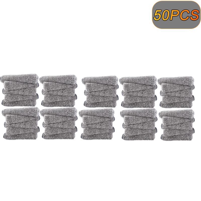 Bamboo Charcoal Fiber Cleaning Cloth Rags Non-Stick Oil Water Absorption Washing Kitchen Towel Household Cleaning Wiping Tools