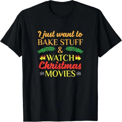 Ich will nur Sachen backen & Weihnachtsfilme schauen Bäcker T-Shirt