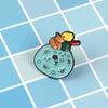 Blue Enamel Unique Cartoon Character Brooch Pin Stylish Alloy Badge For Wear Unisex