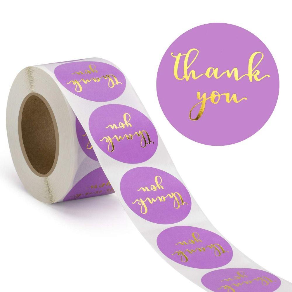 

500 Pcs Purple Label Stickers Round Label Roll Self-Adhesive Stickers Weddings