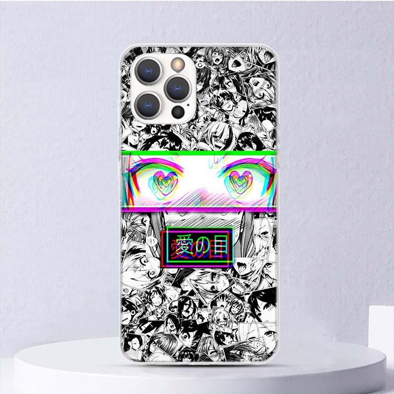 

Мягкий чехол Anime Girl Japan Manga Face для iPhone 11 12 13 Mini 14 Pro Max Apple Phone Cover X XS XR SE 7 Plus 8 + 6 6S 5S Funda iPhone 7 Plus