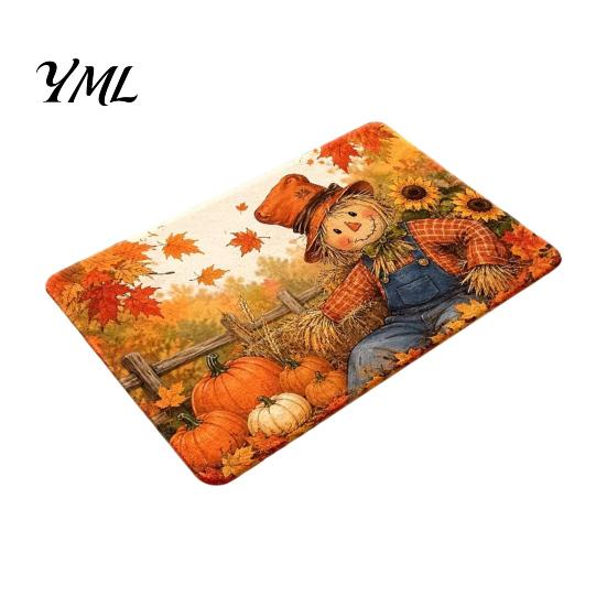 Dekorace pro prázdninový dům Halloweenská dýně Rohožka, Podzimní sezónní Vítejte Protiskluzová Chalupářská Slavnostní Rohožka na Verandu Vstup pro Přední Vstup Kuchyně