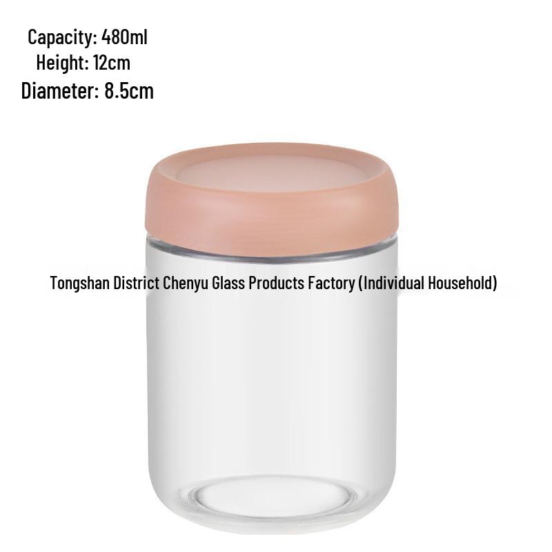 Transparent Glass Storage Jar for Tea, Grains, Snacks, and Nuts.