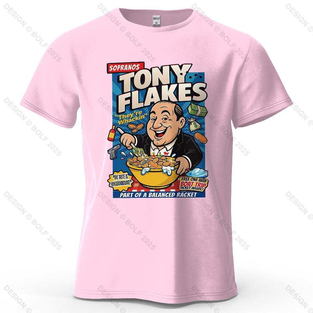 Футболка мужская с принтом Sopranos TONY FLAKES 100% хлопок оверсайз юмористические яркие графические футболки для женщин топы футболки уличная одежда