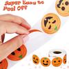 Halloween Stickers for Kids, 1000 Pcs Byhoo Halloween Pumpkin Bat Spider Stickers Roll, 16 Vibrant Colors and Designs, Round Seal Label Stickers,