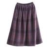 In-Stock Autumn 2025 Women's Warm A-line Woolen Plaid Mid-length Skirt