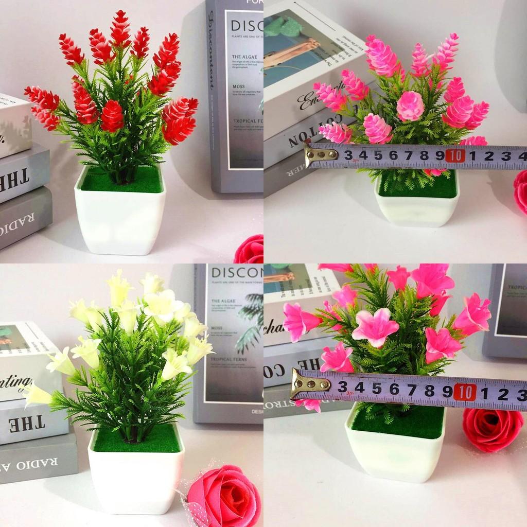 Decorative Faux Flower Potted Plant Set With Lilies And Roses For Home Or Gift Use