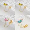 Elegant Alloy Butterfly Stud Earrings With Colorful Geometric Designs