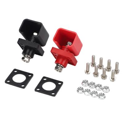 2 Stück 200A Lithium-Batterie-Klemmenblock Energie-Wechselrichter Vollkupfer-Batterie-Stromklemme Durchwandtyp Universal