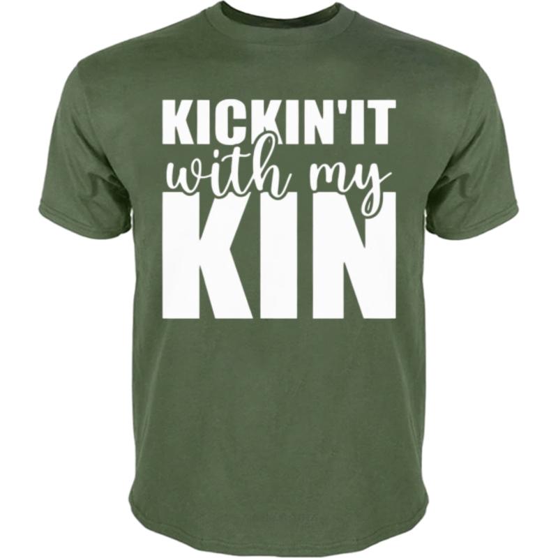 Travel Unisexs Tshirt Unisex Summer T Shirt Casual Kickin It With My Kin Cool For Unisex Teeshirt Comfortable Short Sleeve Shirt